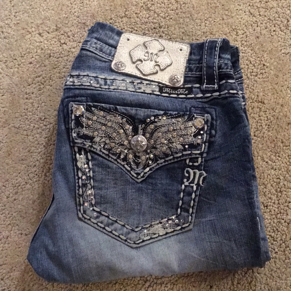 Miss me gently used jeans slim boot 25